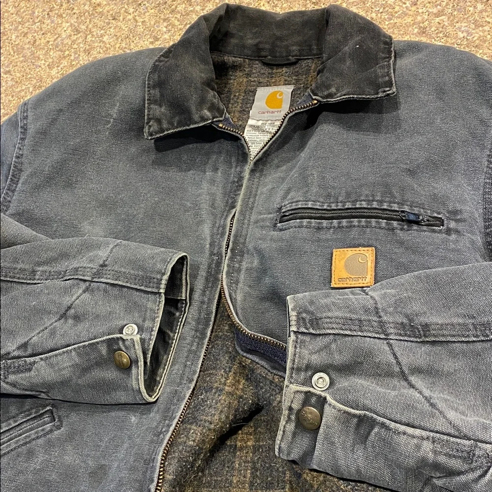 Carhartt Detroit Jacket J97 PTL Medium Petrol Work Wear Utility - Picture 6 of 17